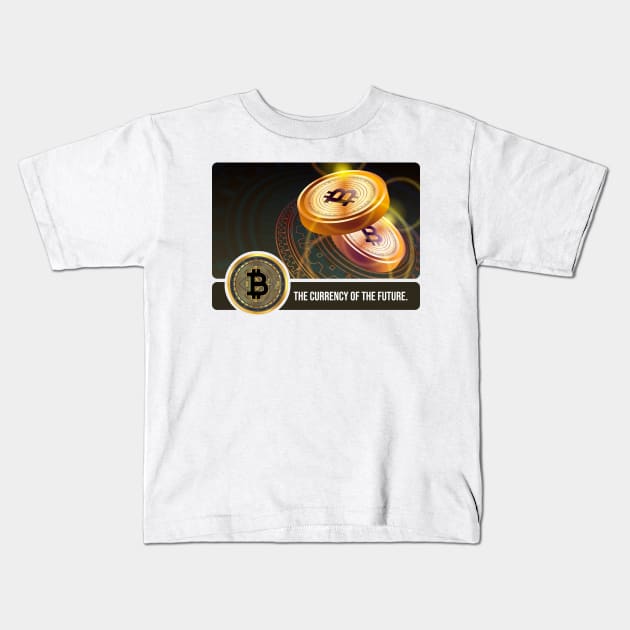 Bitcoin Coins Kids T-Shirt by CryptoTextile